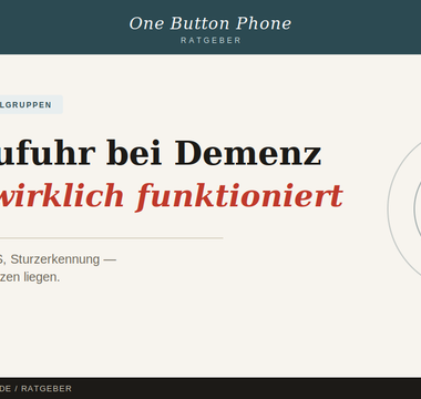 Notrufuhr bei Demenz — was wirklich funktioniert